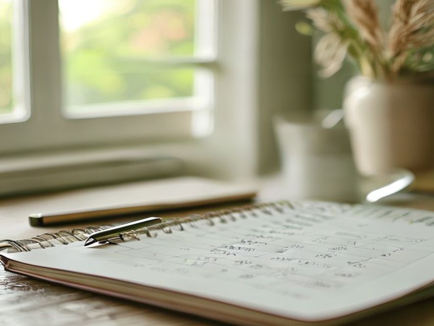 A training journal or workout log showing consistent records and progress tracking over weeks
